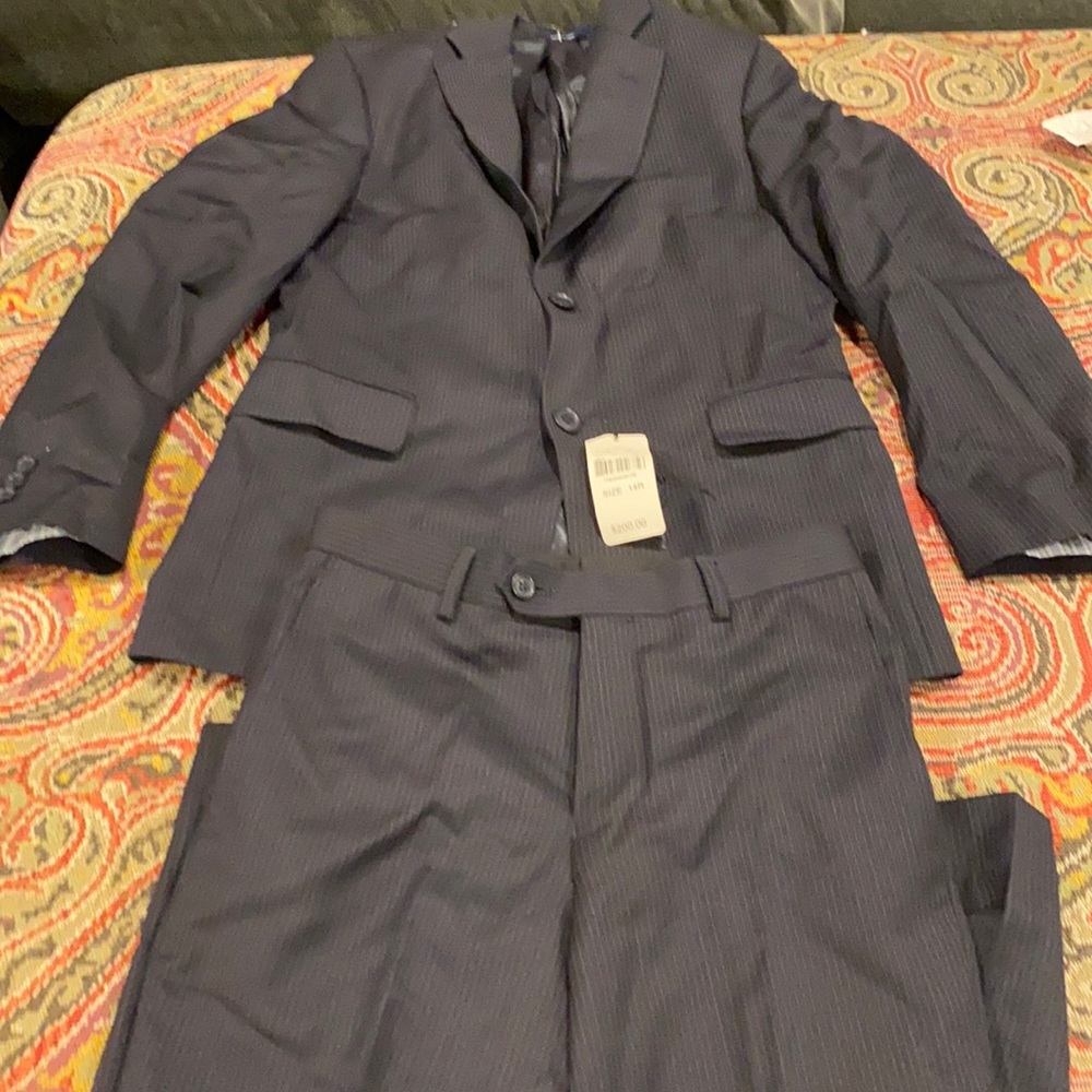 COPY - Boys size 14 dark navy pinstripe suit - ORIGINALLY. $200